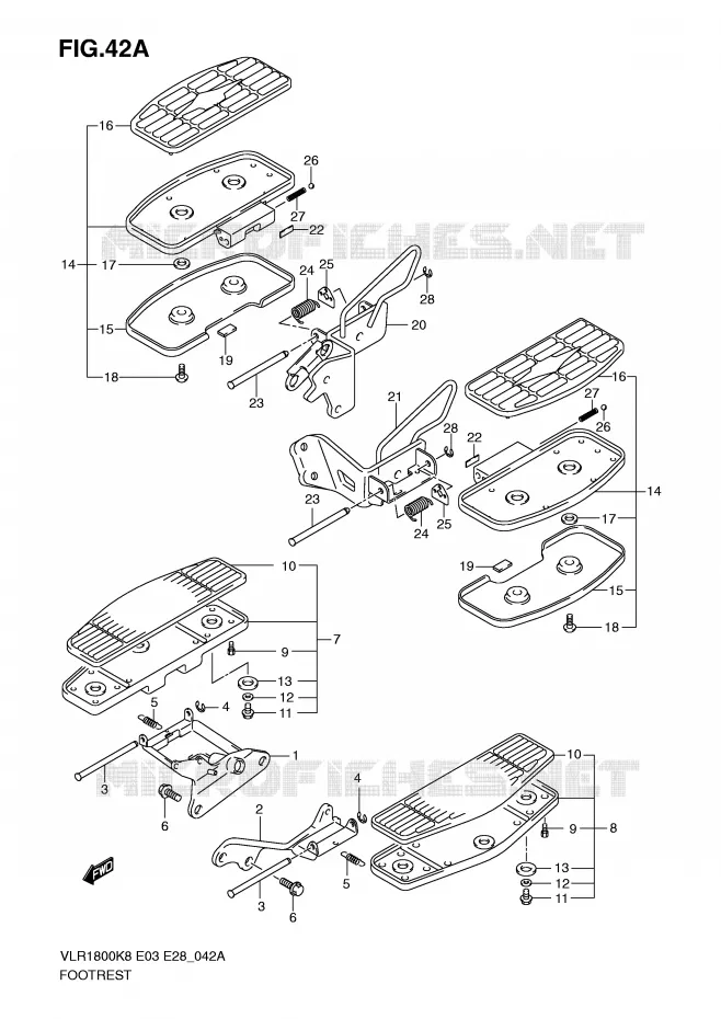 FOOTREST (VLR1800TK9/TL0) Suzuki MOTO 1800 INTRUDER 2009  VLR1800K9(E3/E28)