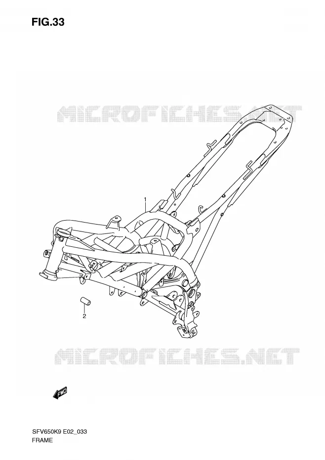 FRAME (MODEL K9) Suzuki MOTO 650 GLADIUS 2009  SFV650AK9(E2)