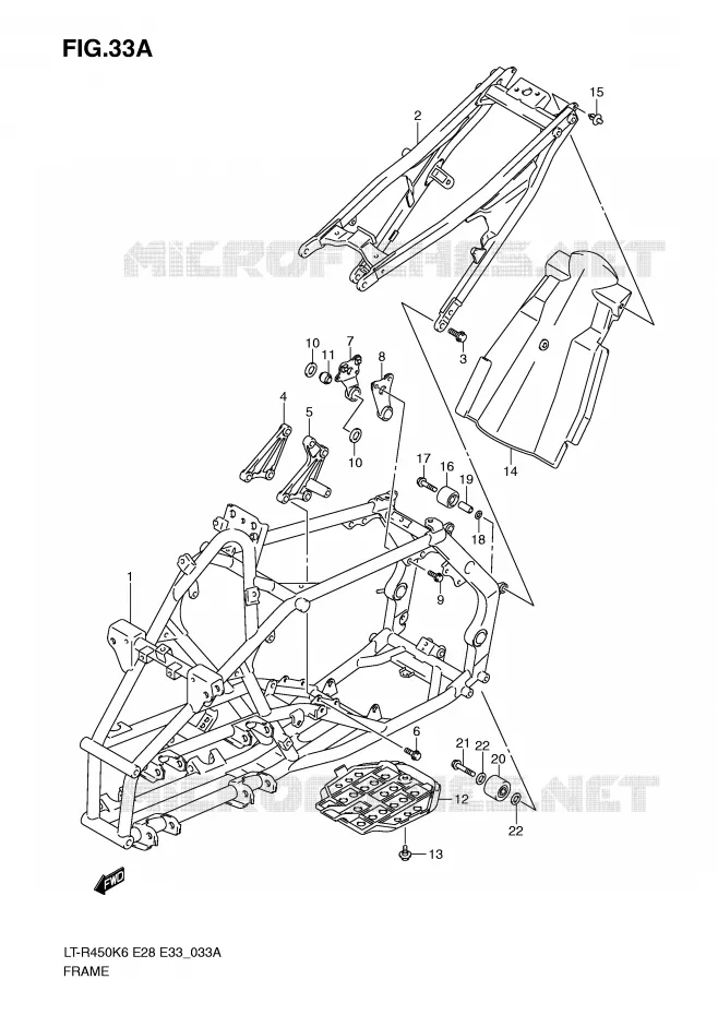 FRAME (MODEL K9) Suzuki QUAD 450 QUADRACER 2007  LT-R450K7(E28/E33)