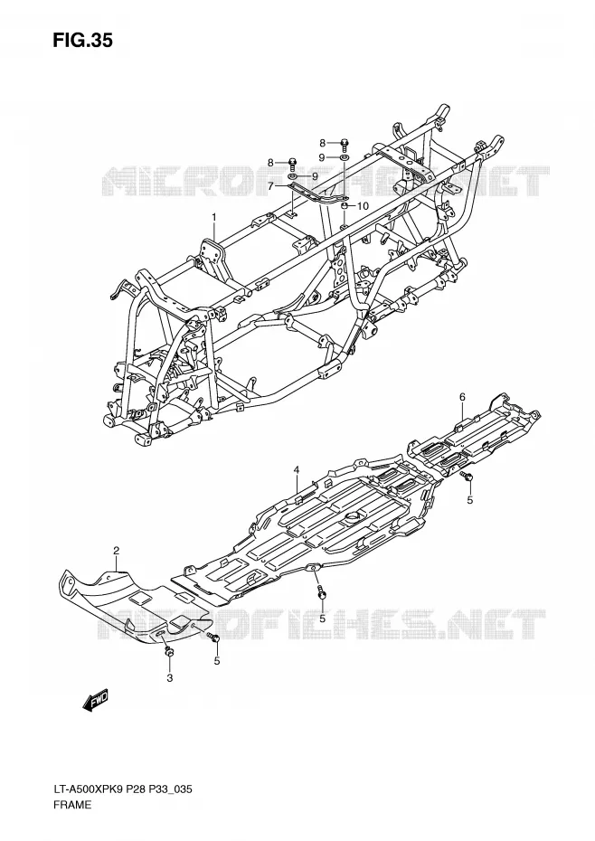 FRAME Suzuki QUAD 500 KINGQUAD 2009  LT-A500XPZK9(P28/P33)