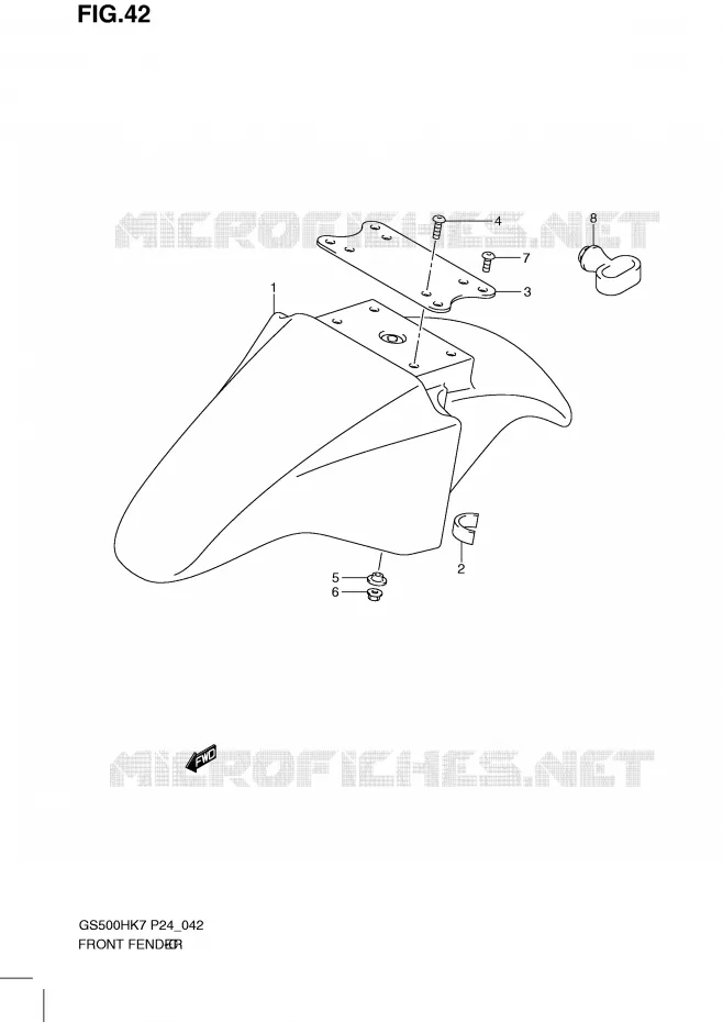 FRONT FENDER  (MODEL K7/K8/K9) Suzuki MOTO 500 GS-F 2009  GS500FHK9(P24)