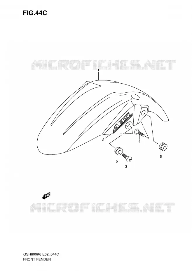 FRONT FENDER (MODEL K9) Suzuki MOTO 600 GSR 2007  GSR600K7(E2)