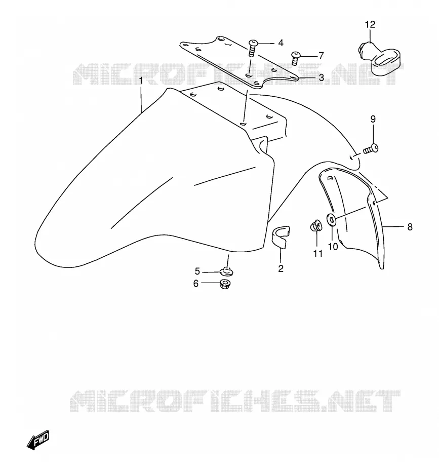 FRONT FENDER Suzuki MOTO 500 GS-E 1999  GS500EX(E2)