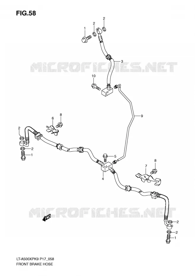 FRONT REMSLANG Suzuki QUAD 500 KINGQUAD 2010  LT-A500XPL0(P17)