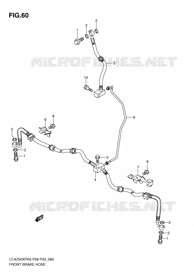 FRONT REMSLANG Suzuki QUAD 750 KINGQUAD 2010  LT-A750XPL0(P28/P33)