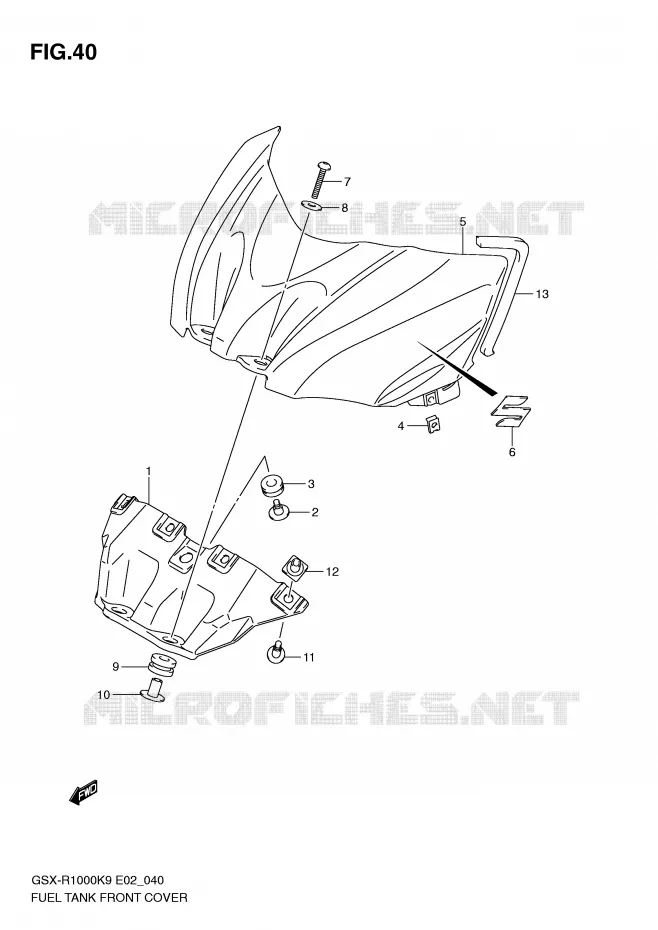 FUEL TANK VOORKLEP Suzuki MOTO 1000 GSX-R 2010  GSX-R1000UFL0(E2)
