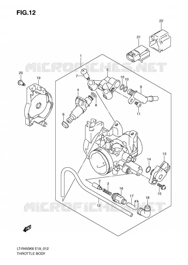 GASKLEPHUIS (MODEL K6/K7/K8) Suzuki QUAD 450 QUADRACER 2009  LT-R450ZK9(E19)