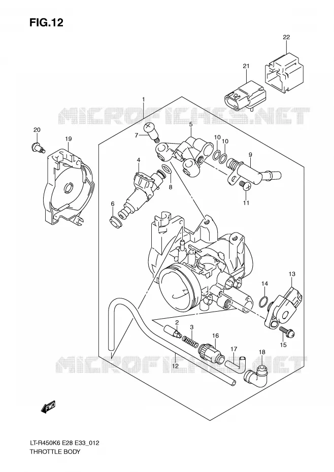 GASKLEPHUIS (MODEL K6/K7/K8) Suzuki QUAD 450 QUADRACER 2010  LT-R450L0(E28/E33)