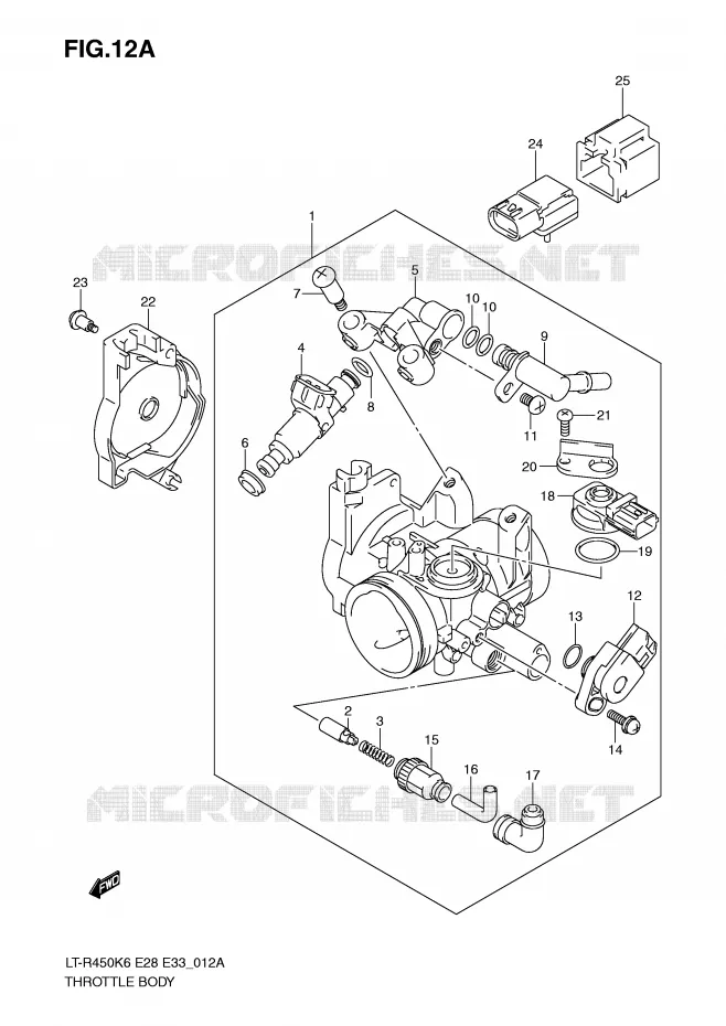 GASKLEPHUIS (MODEL K9/L0) Suzuki QUAD 450 QUADRACER 2010  LT-R450L0(E28/E33)