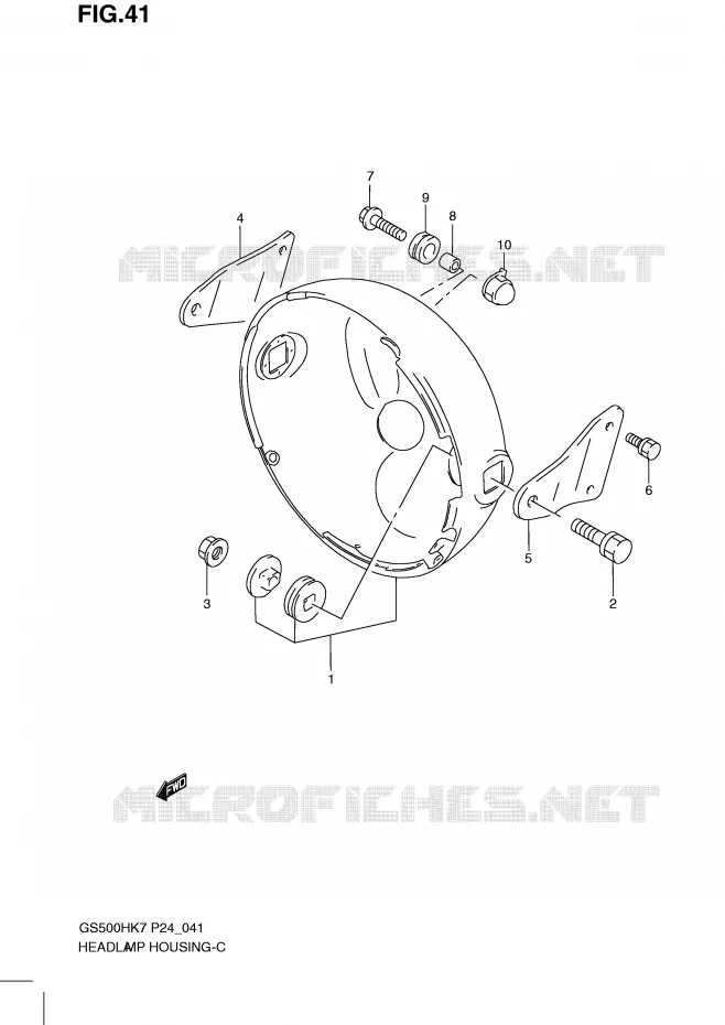 HEADLIGHT BOWL (WITHOUT COWLING) Suzuki MOTO 500 GS-F 2009  GS500FHK9(P24)