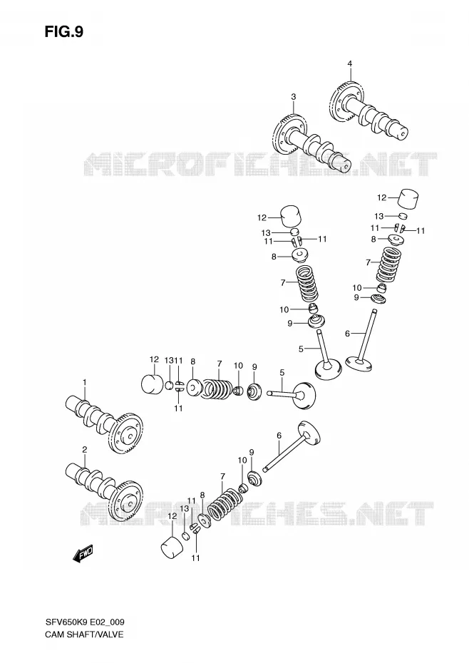 NOKKENAS - VALVES Suzuki MOTO 650 GLADIUS 2009  SFV650K9(E2)