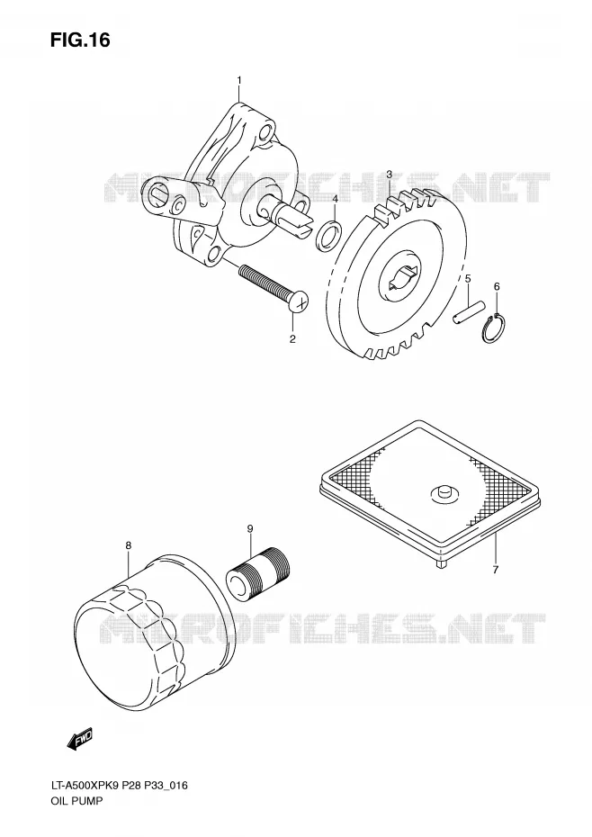 OLIEPOMP Suzuki QUAD 500 KINGQUAD 2009  LT-A500XPK9(P28/P33)