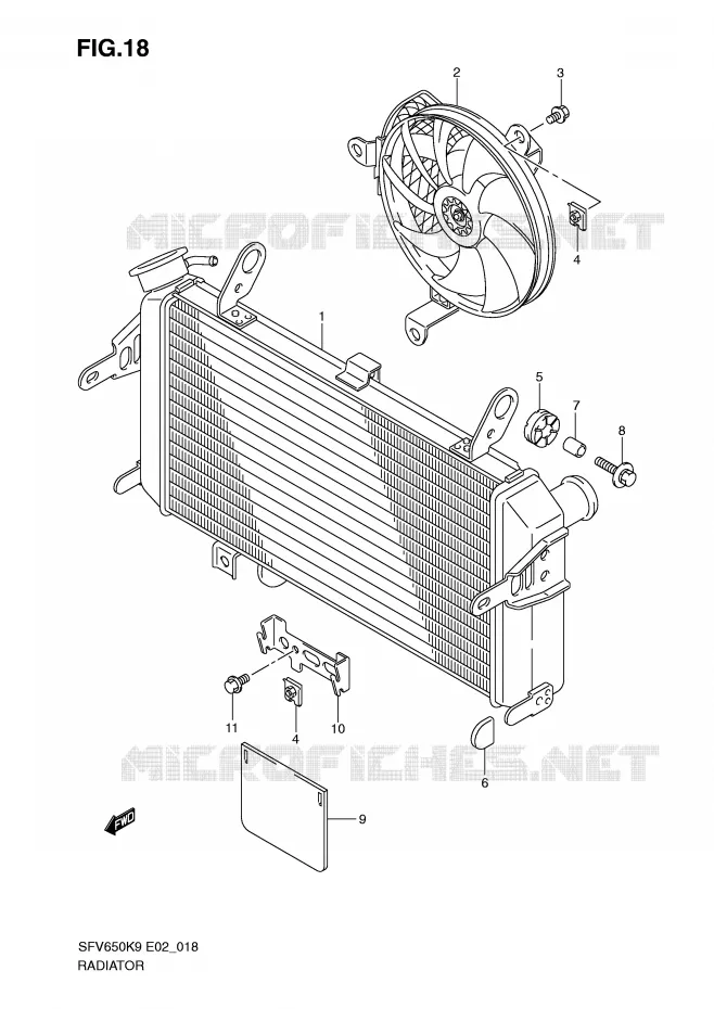 RADIATOR Suzuki MOTO 650 GLADIUS 2010  SFV650UL0(E2)