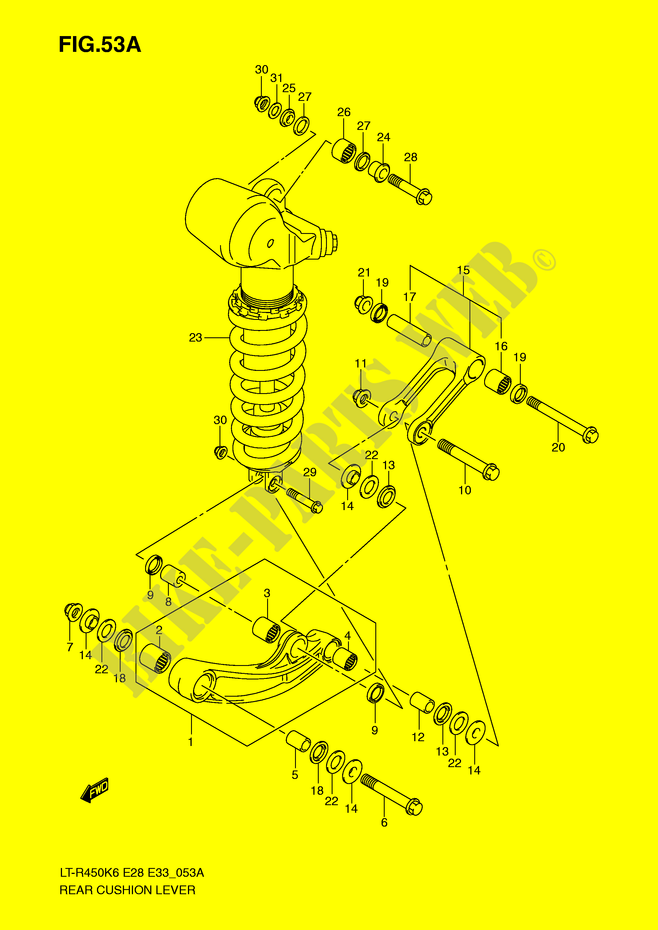 SCHOKBREKER AANEENSCHAKELING (MODEL K8/K9/L0) voor Suzuki QUADRACER 450 2009