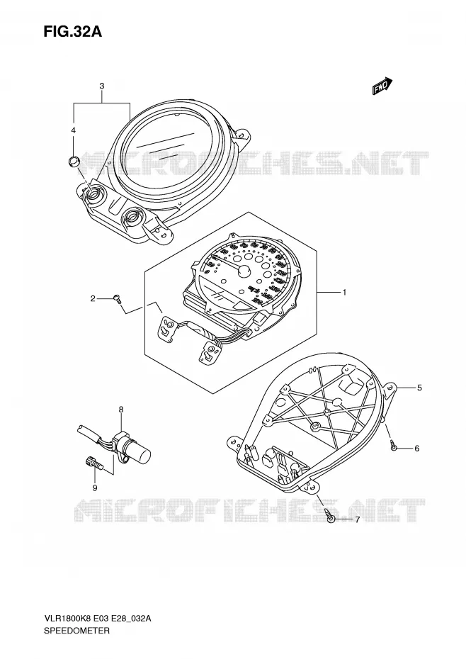 SNELHEIDSMETER (VLR1800TK9/TL0) Suzuki MOTO 1800 BOULEVARD 2008  VLR1800TK8(E3/E28)