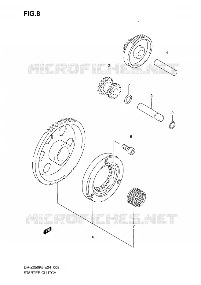 STARTMOTOR CLUTCH Suzuki MOTO 400 DR-Z 2009  DR-Z250K9(E24)