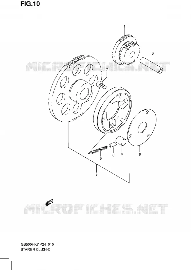 STARTMOTOR CLUTCH Suzuki MOTO 500 GS-F 2010  GS500FHL0(P24)