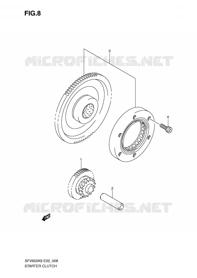 STARTMOTOR CLUTCH Suzuki MOTO 650 GLADIUS 2009  SFV650K9(E2)