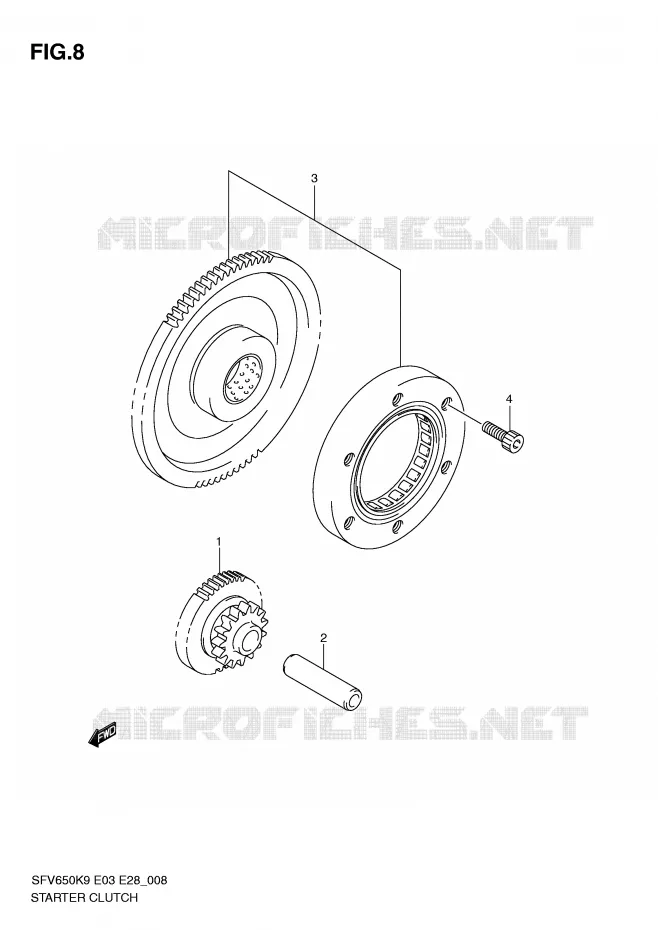 STARTMOTOR CLUTCH Suzuki MOTO 650 GLADIUS 2009  SFV650K9(E3/E28)