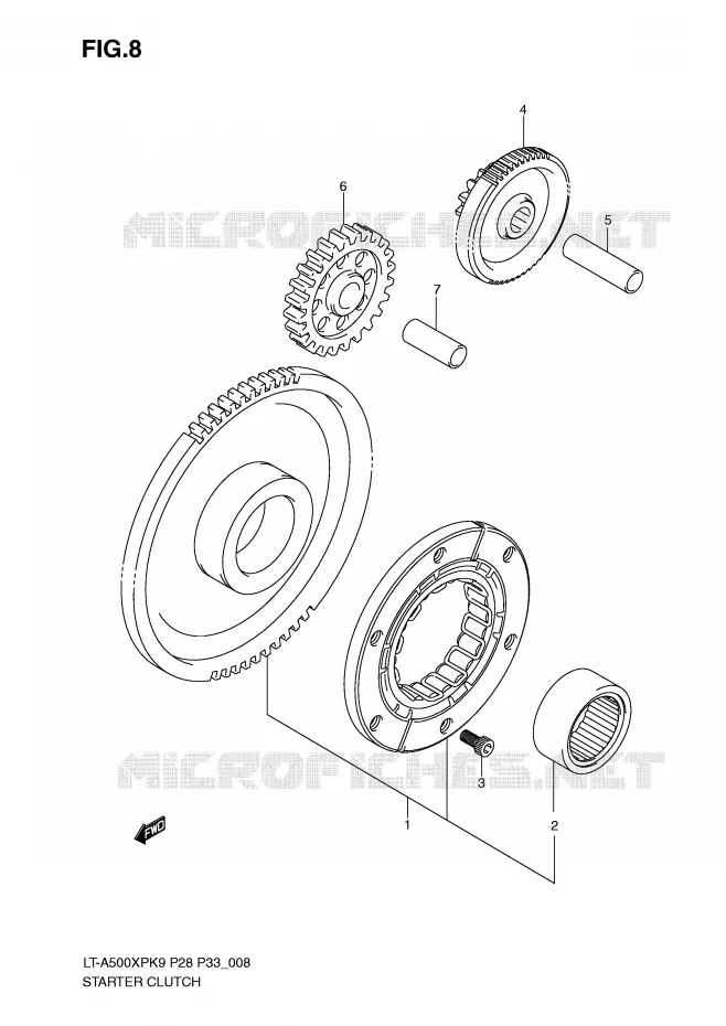 STARTMOTOR CLUTCH Suzuki QUAD 500 KINGQUAD 2009  LT-A500XPK9(P28/P33)