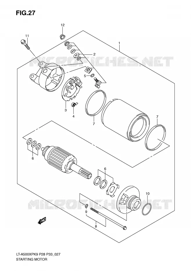 STARTMOTOR Suzuki QUAD 500 KINGQUAD 2010  LT-A500XPZL0(P28/P33)