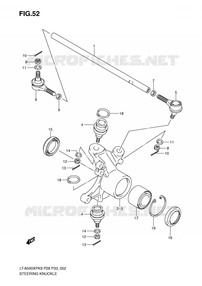 STUURINRICHTINGS - HUB Suzuki QUAD 500 VINSON 2009  LT-A500XPZK9(P28/P33)