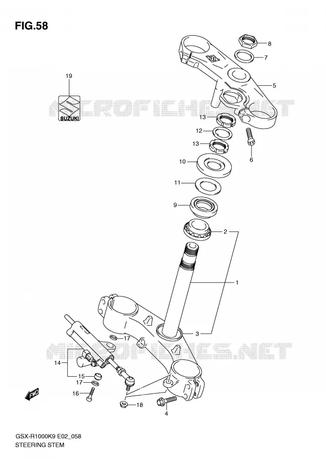 STUURKOLOM Suzuki MOTO 1000 GSX-R 2010  GSX-R1000ZL0(E2)