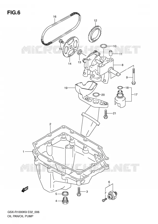 SUMP - OLIEPOMP  Suzuki MOTO 1000 GSX-R 2009  GSX-R1000K9(E2)