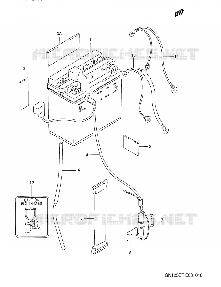 ACCU Suzuki MOTO 125 GN 1991  GN125EM(E3)