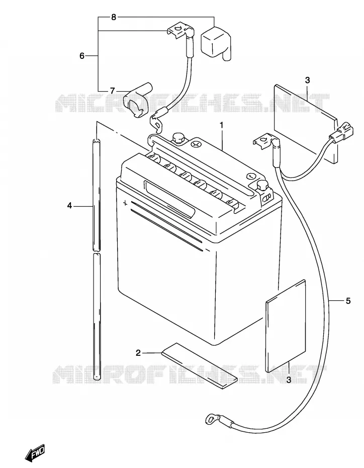 ACCU Suzuki MOTO 500 GS-E 2004  GS500UK4(P19)