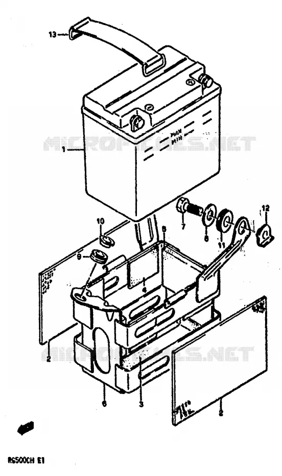 ACCU Suzuki MOTO 500 RG 1986  RG500G(E1)