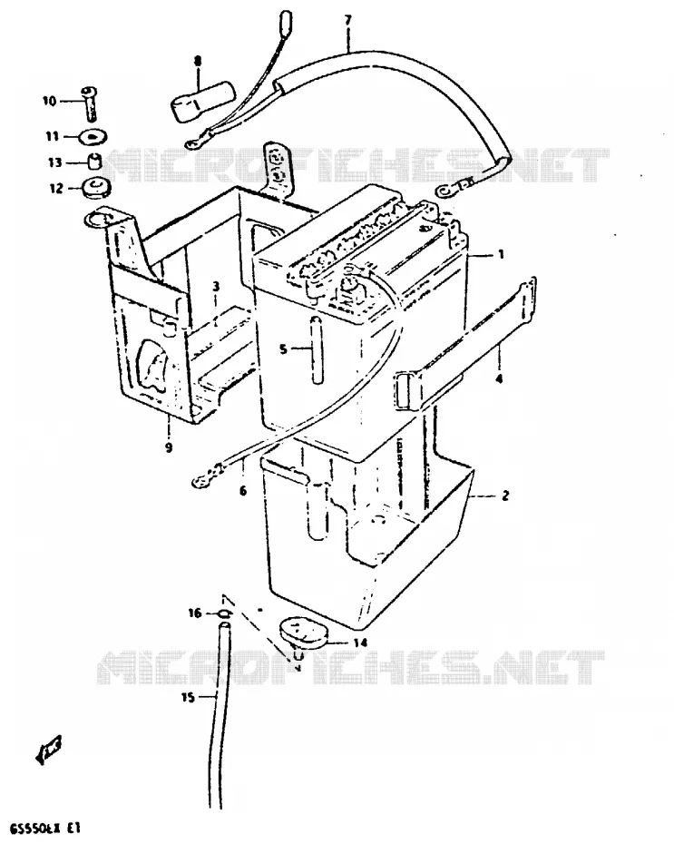 ACCU Suzuki MOTO 550 GS 1981  GS550X(X)