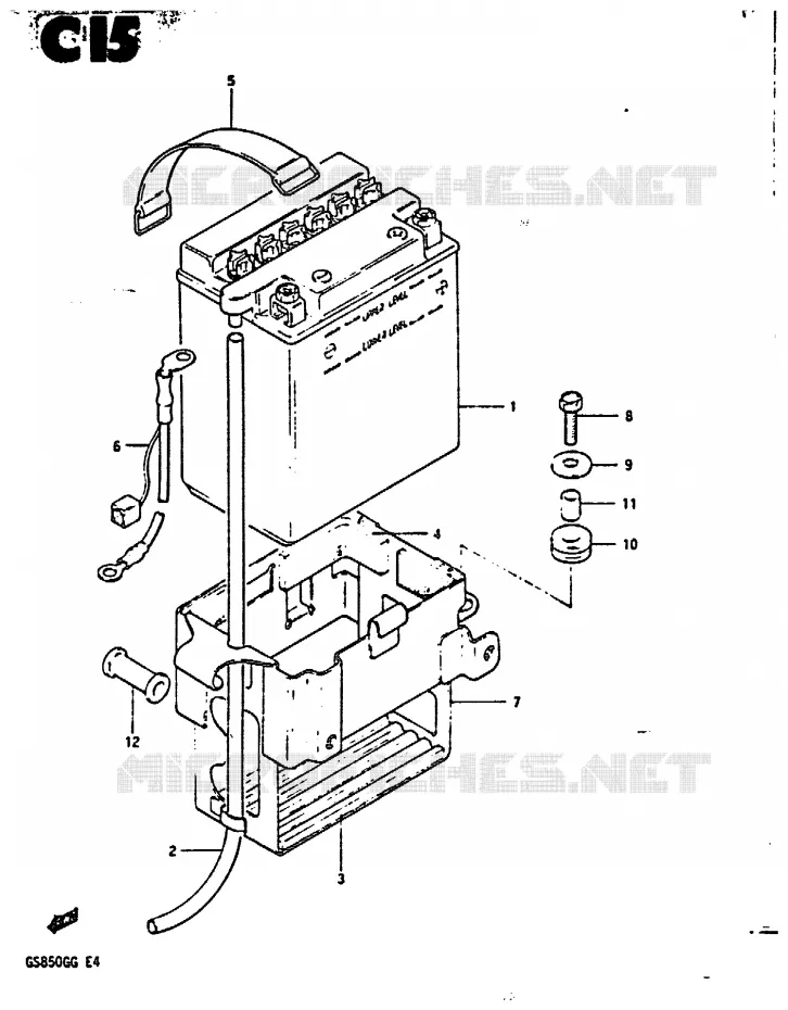 ACCU Suzuki MOTO 850 GS 1985  GS850GF(E4)