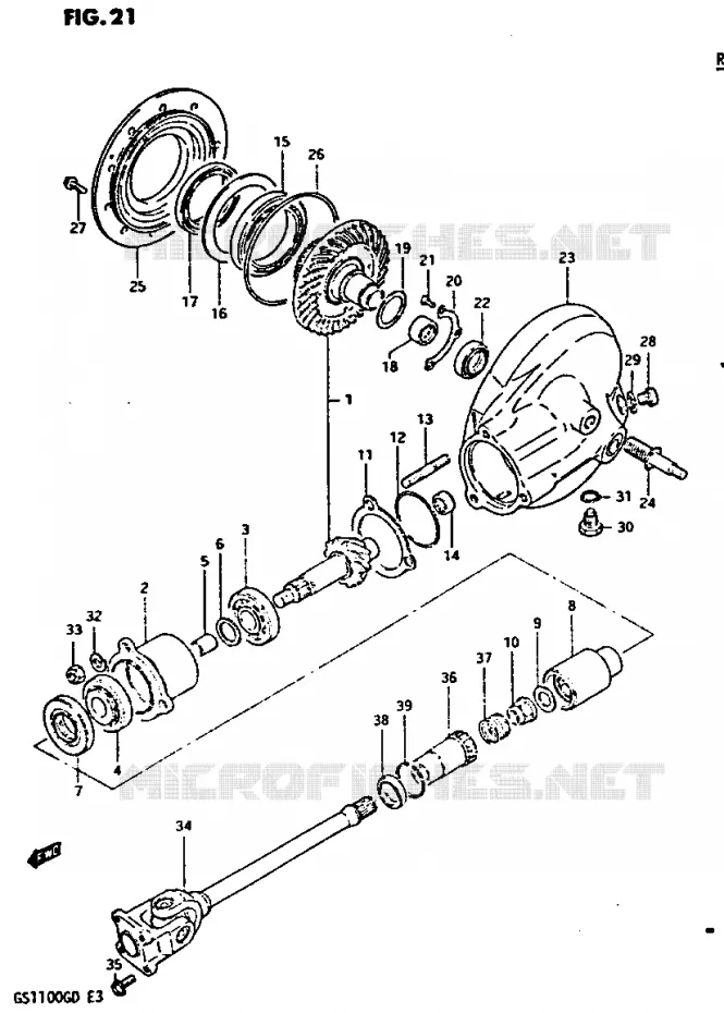 ACHTER AANDRIJFAS Suzuki MOTO 1100 GS-G 1983  GS1100GD(Z/D)