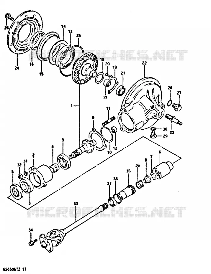 ACHTER AANDRIJFAS Suzuki MOTO 650 GS 1982  GS650GTZ(X/Z)