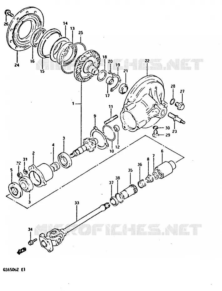 ACHTER AANDRIJFAS Suzuki MOTO 650 GS 1982  GS650GZ(X/Z)
