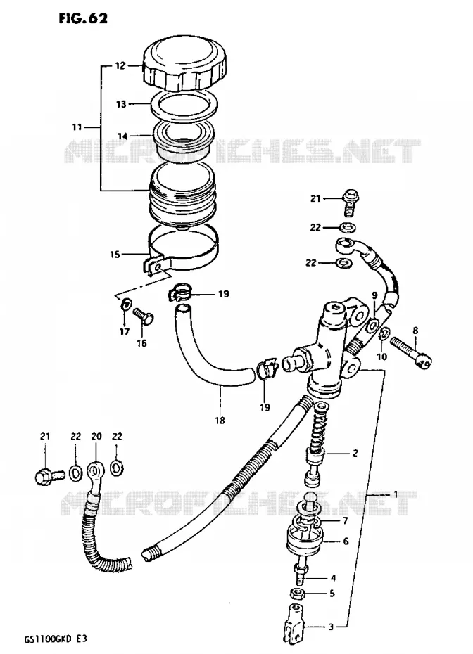 ACHTER HOOFDREMCILINDER Suzuki MOTO 1100 GS-G 1982  GS1100GKZ(Z/2/D)