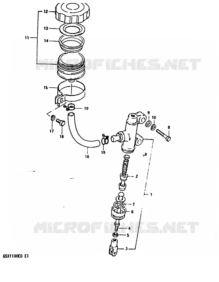 ACHTER HOOFDREMCILINDER Suzuki MOTO 1100 GSX-E 1983  GSX1100EXD(Z/D)