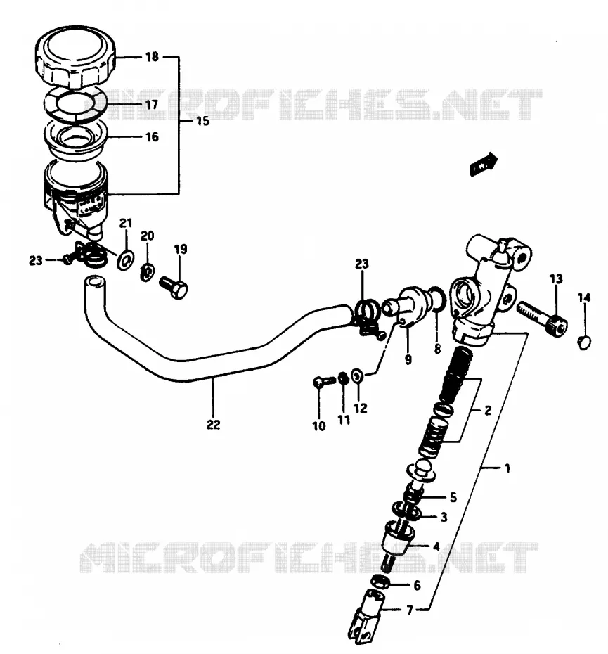 ACHTER HOOFDREMCILINDER Suzuki MOTO 1100 GSX-E 1985  GSX1100EF(E/F/G)