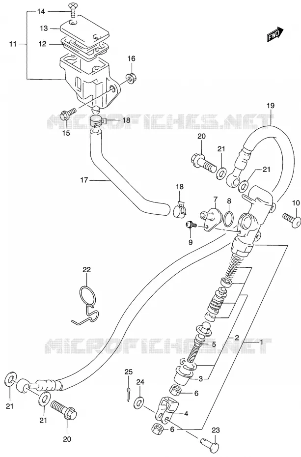 ACHTER HOOFDREMCILINDER Suzuki MOTO 500 GS-E 2003  GS500K3(P19)