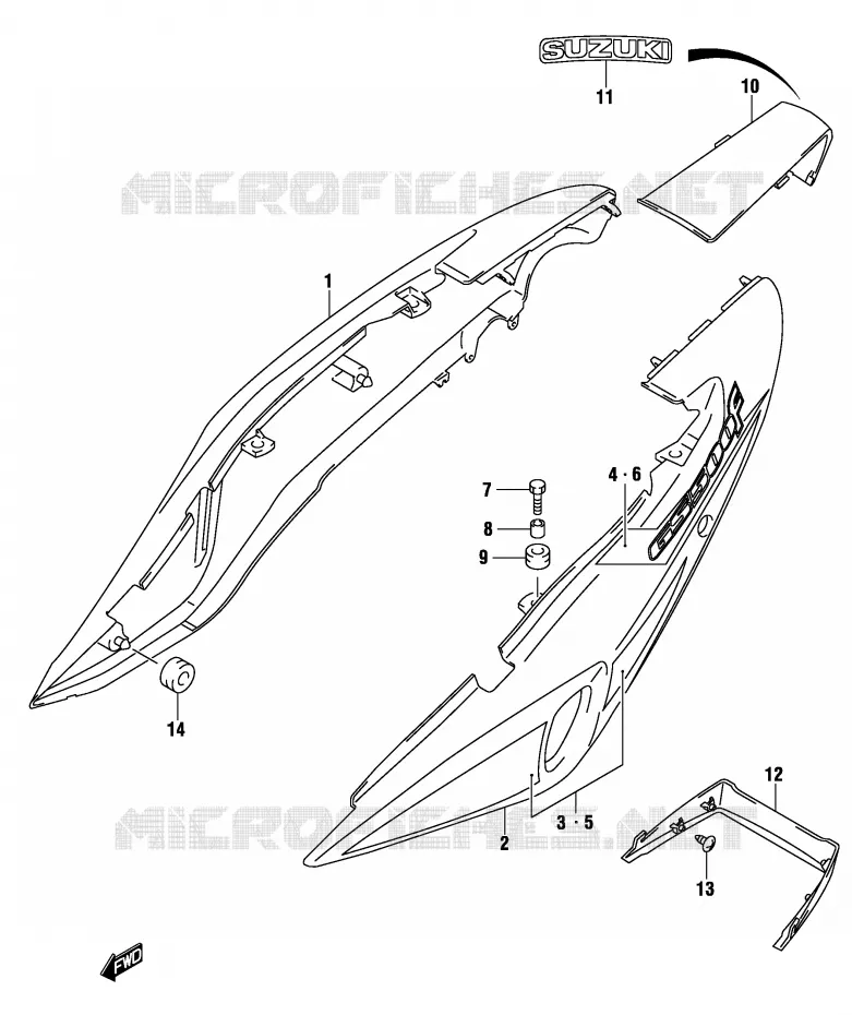 ACHTER KUIP  (GS500FK4/FUK4) Suzuki MOTO 500 GS-F 2004  GS500FK4(P19)