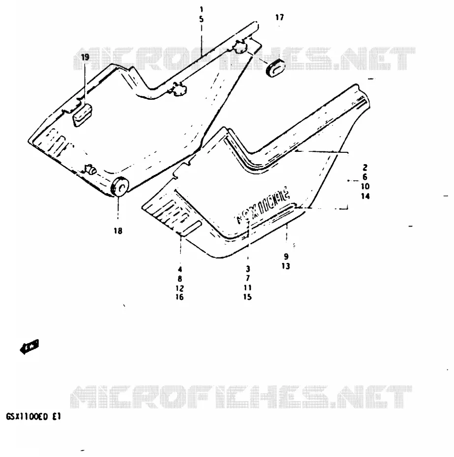 ACHTER KUIP  (GSX1100EXD) Suzuki MOTO 1100 GSX-E 1982  GSX1100EZ(Z/D)