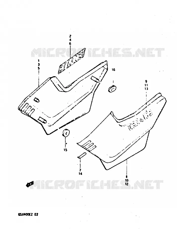 ACHTER KUIP  (GSX400SZ E2, E4) Suzuki MOTO 400 GSX 1982  GSX400EZ