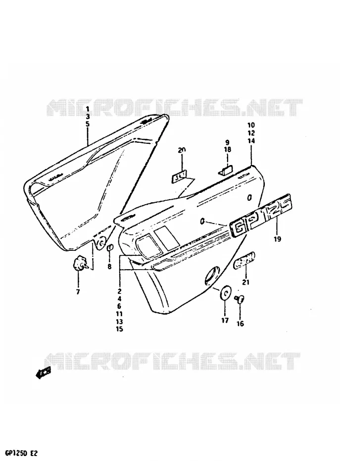 ACHTER KUIP  (MODELE D) Suzuki MOTO 125 GP 1983  GP125D(X/D)