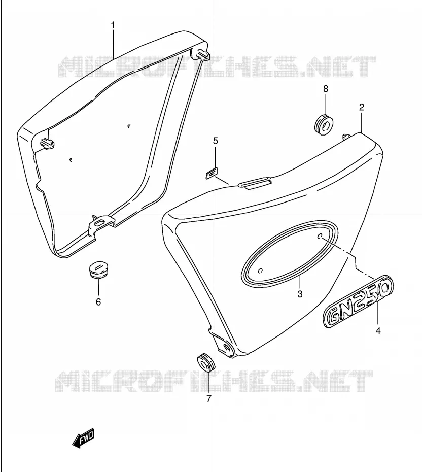 ACHTER KUIP  (MODELE K1) Suzuki MOTO 250 GN 2001  GN250K1(E2)