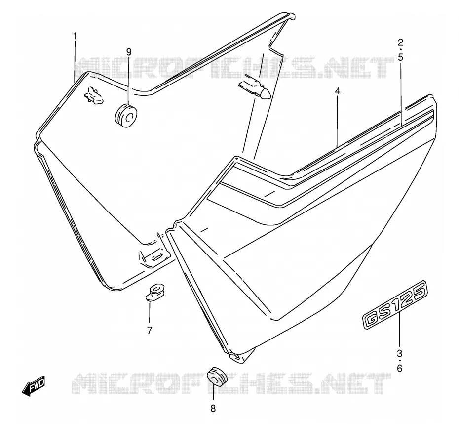 ACHTER KUIP  (MODELE M/R) Suzuki MOTO 125 GS 1983  GS125ESD(E1)