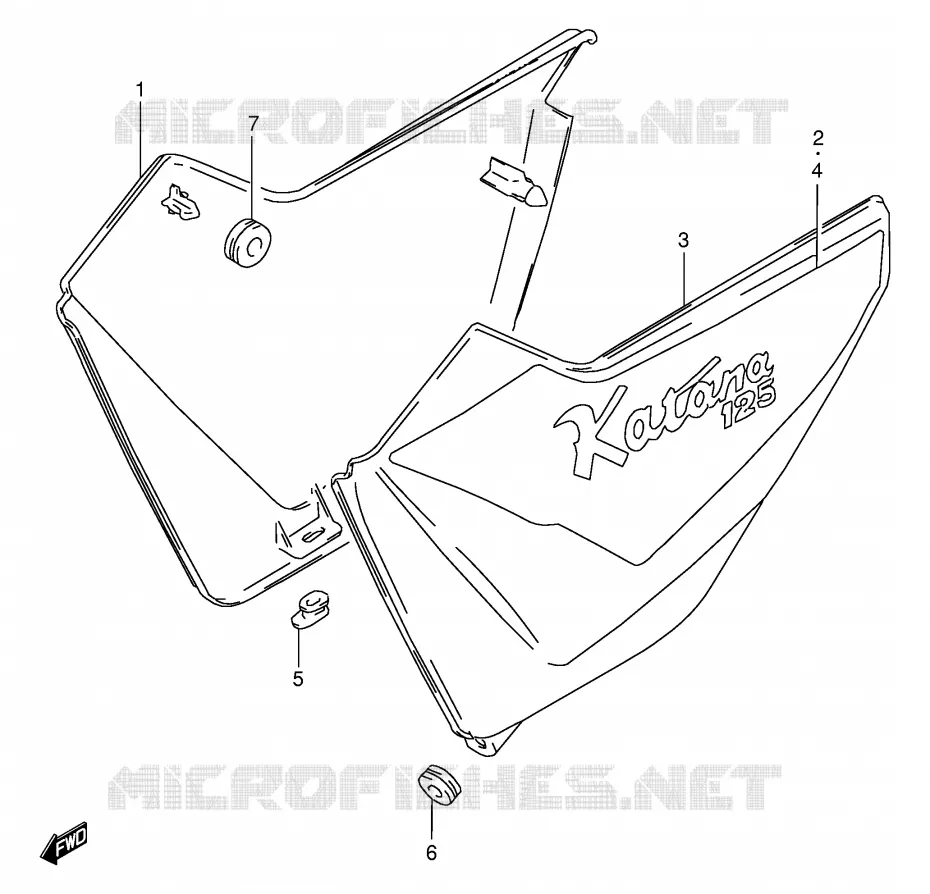 ACHTER KUIP  (MODELE R P37) Suzuki MOTO 125 GS 1994  GS125ESR(E1)