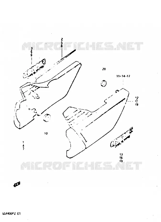 ACHTER KUIP  (MODELE Z) Suzuki MOTO 400 GSX 1982  GSX400FZ(X/Z)