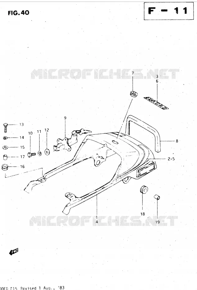 ACHTER KUIP - SEAT COWL (MODELE D) Suzuki MOTO 500 GS-E 1982  GS500EZ(Z/D)
