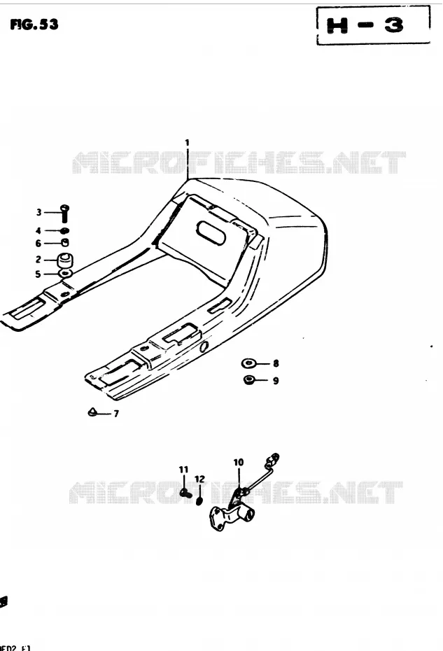 ACHTER KUIP - SEAT COWL (MODELE Z) Suzuki MOTO 450 GS 1982  GS450Z(2/Z/D)